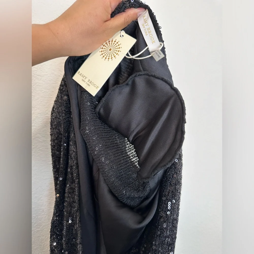 RAMY BROOK Reba Sequin V-Neck Cocktail Party Evening Mini Wrap Dress Size 8 NWT - Picture 9 of 14